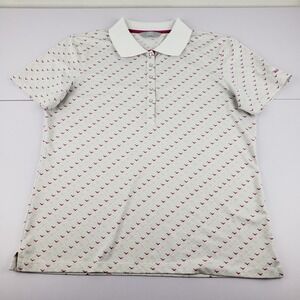 Callaway Golf Shirt Polo Women's Large Gray Pink 1/2 Snap Button Club West
